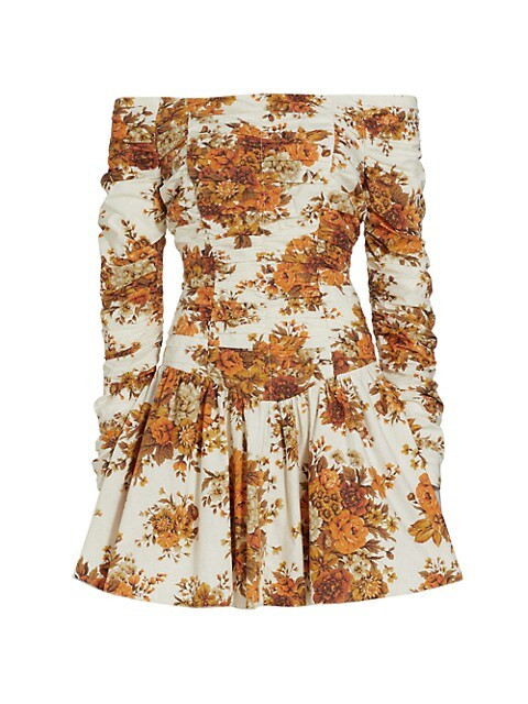 ALÉMAIS Derby Off-The-Shoulder Minidress | Saks Fifth Avenue