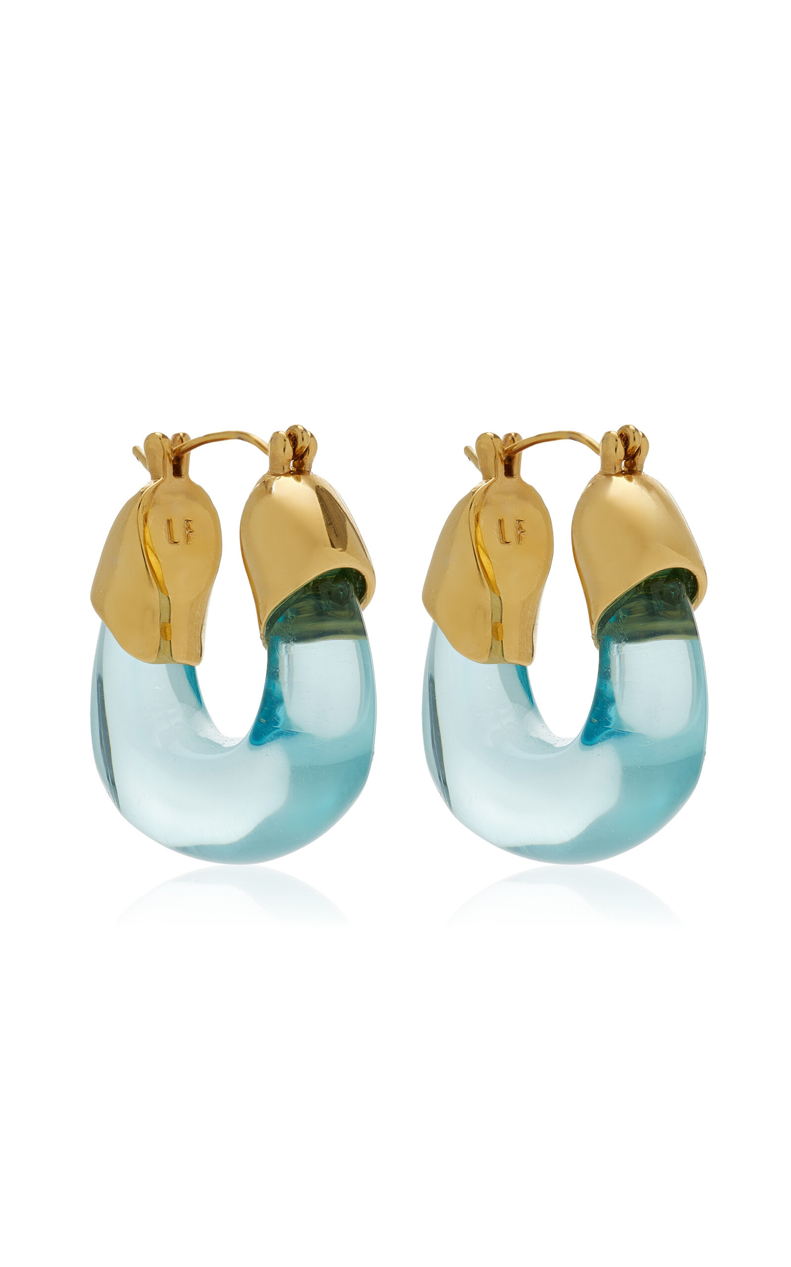 Mini Organic Gold-Plated Resin Hoop Earrings | Moda Operandi (Global)