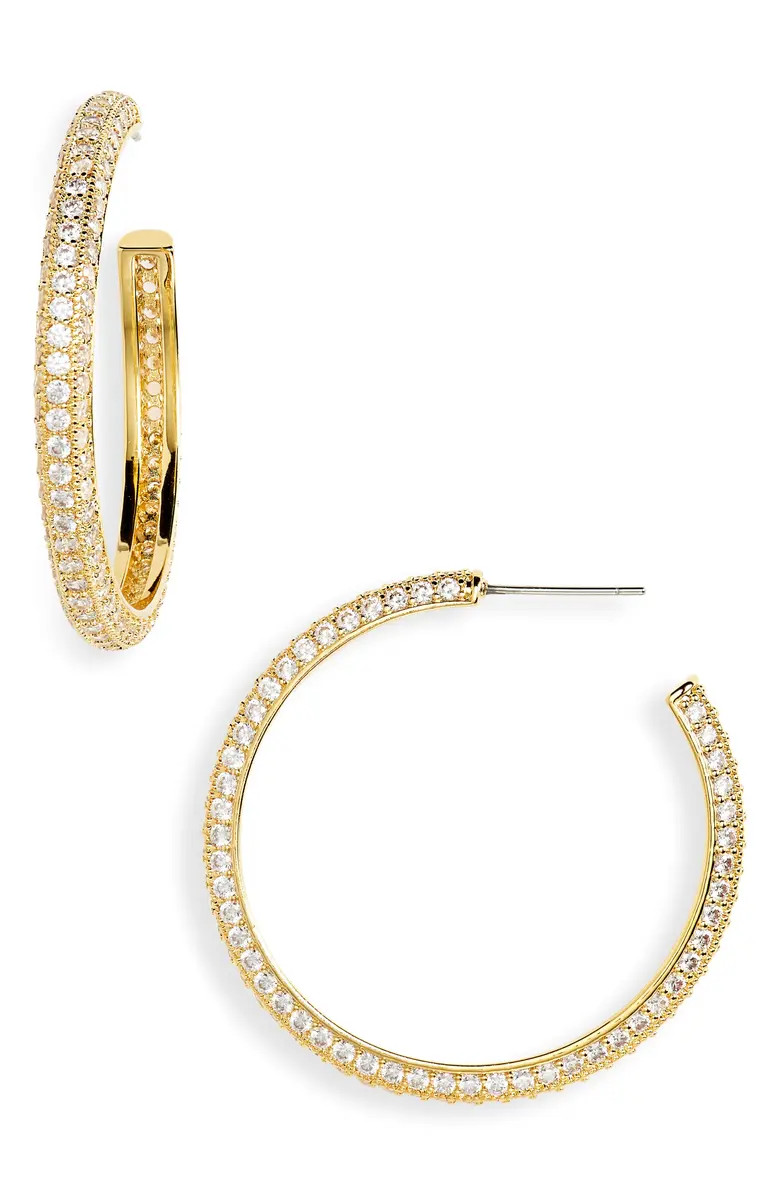 Cubic Zirconia Pavé Hoop Earrings | Nordstrom