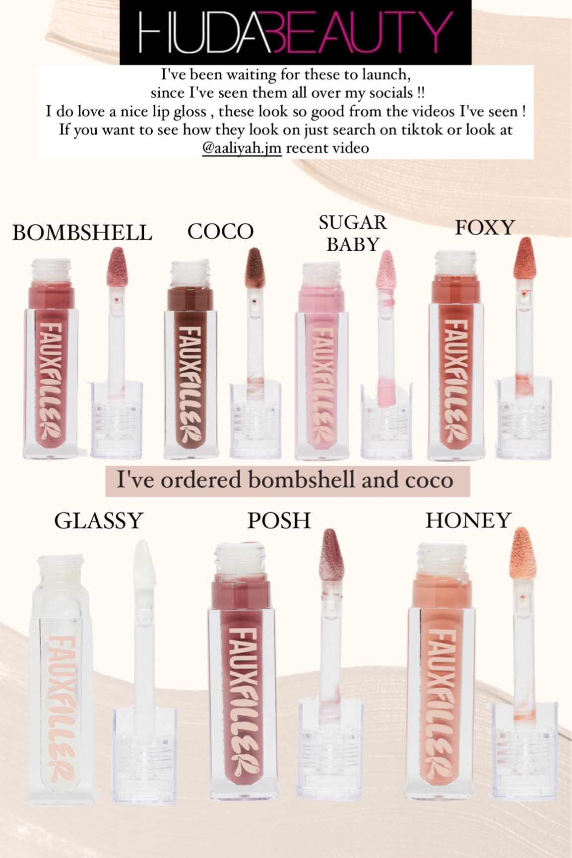 huda beauty lip gloss 💄

- I've ordered bombshell and coco 

* these look so good on from what I've seen and fill the lines on the lips. Really excited to try these !
* also these would make a nice eid gift filler , secret eid or just as a present 

#LTKfindsunder50 #LTKeurope #LTKbeauty