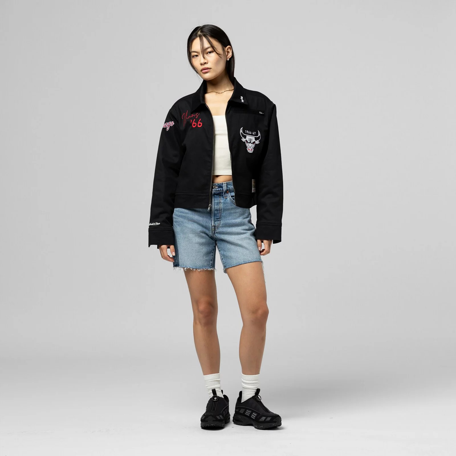 Women's Mitchell & Ness Black Chicago Bulls Full-Zip Mechanic Jacket, Size: Medium | Kohl's