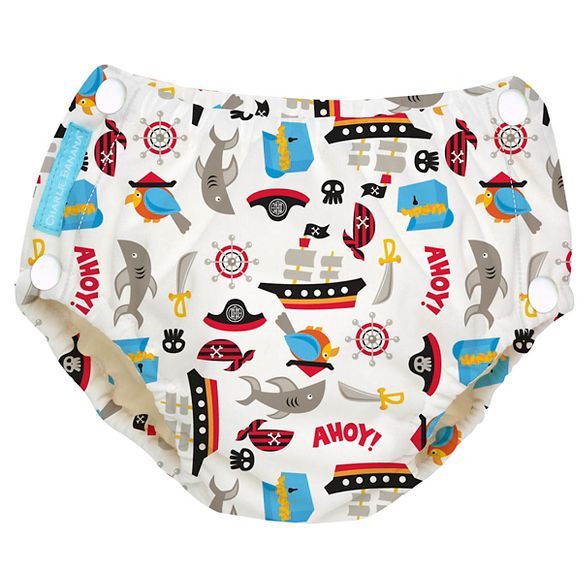 Charlie Banana Reusable Easy Snaps Swim Diaper Black, Pirate (Assorted Sizes) | Target