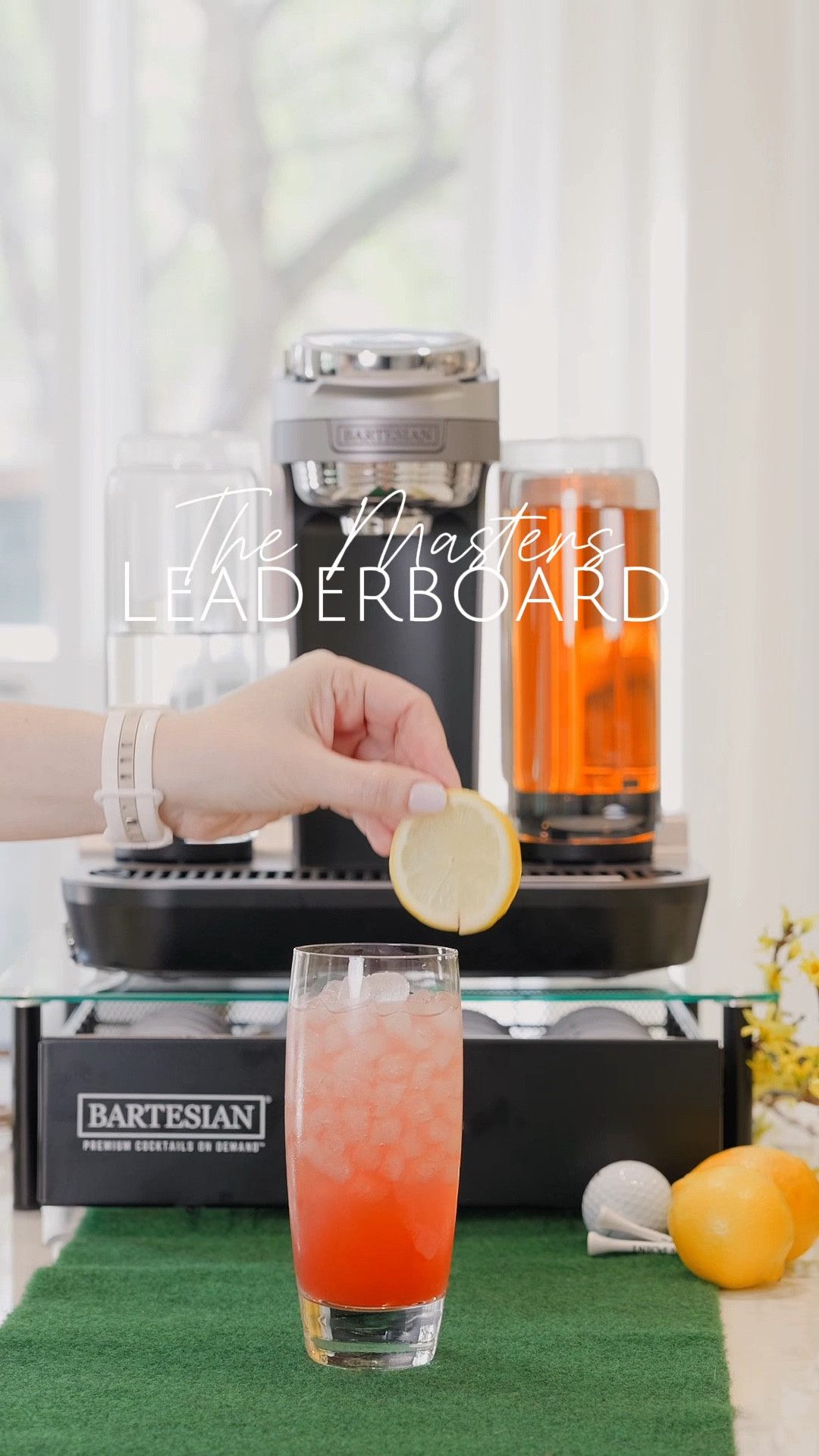 The Masters Leaderboard:
1 | Southern Blossom 🍹

The Masters
Cocktail
BARTESIAN 

#LTKSeasonal #LTKHome #LTKActive