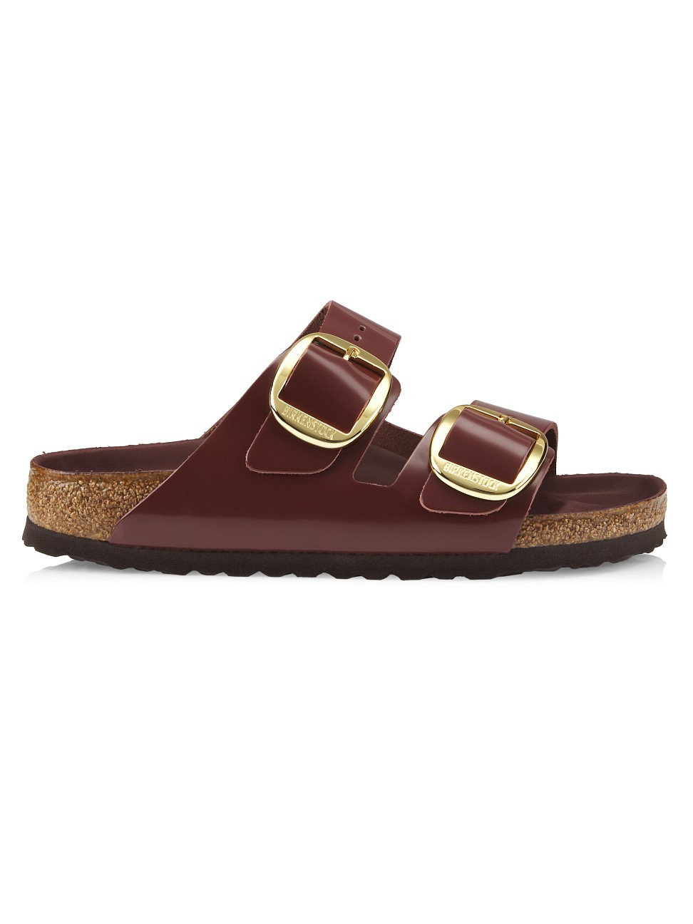 Women's Arizona Big Buckle Leather Sandals - High Shine Chocolate - Size 7 | Saks Fifth Avenue