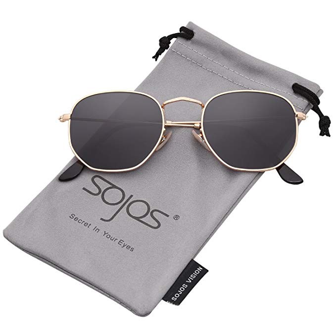 SOJOS Small Square Polarized Sunglasses for Men and Women Polygon Mirrored Lens SJ1072 | Amazon (US)