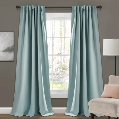 Lush Decor Insulated Back Tab Blackout Solid Blackout Thermal Curtain Panels | Wayfair North America