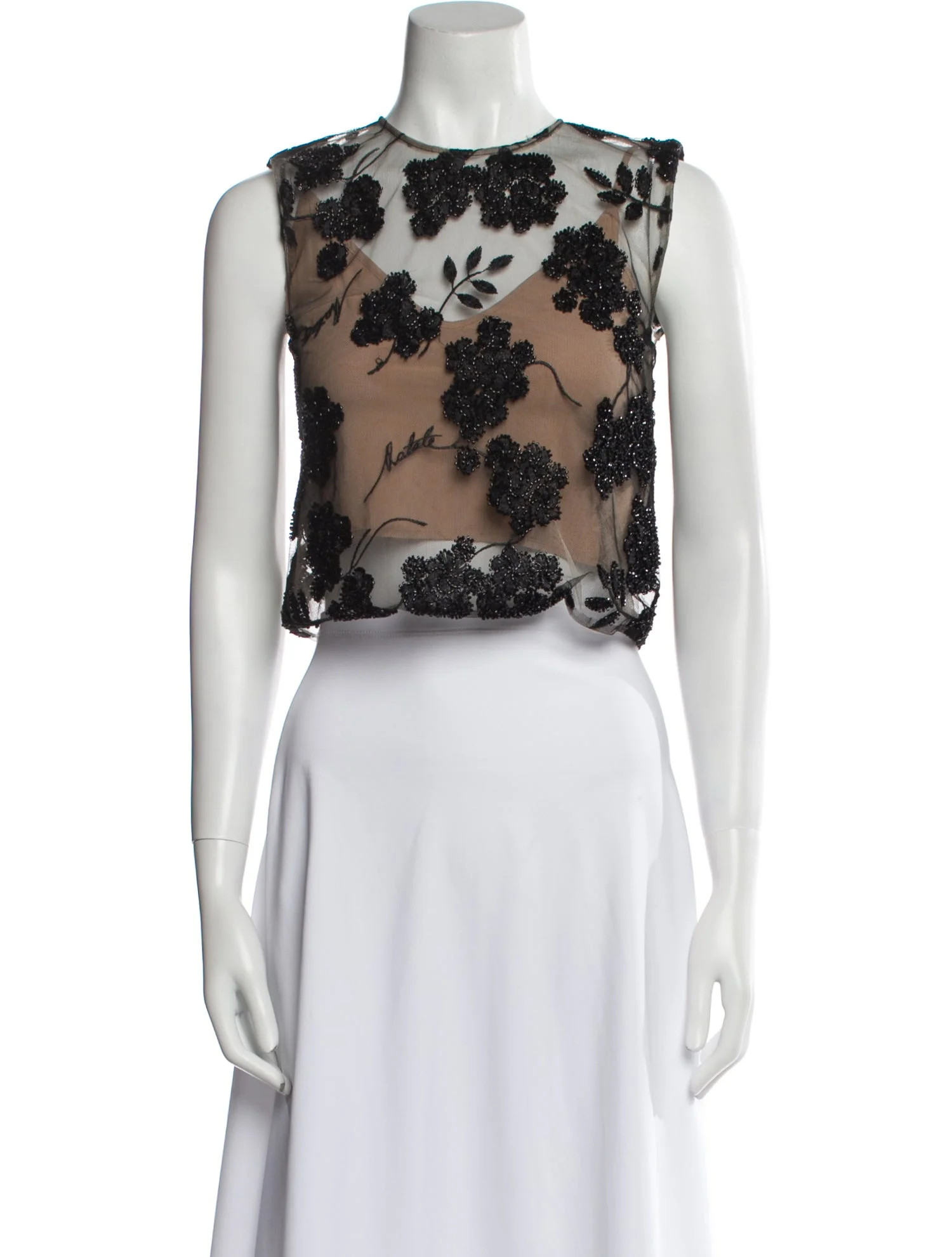 Floral Print Crew Neck Crop Top w/ Tags | The RealReal