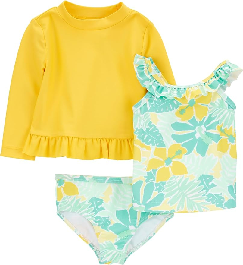 Simple Joys by Carter's Girls' 3-Piece Assorted Rashguard Sets | Amazon (US)