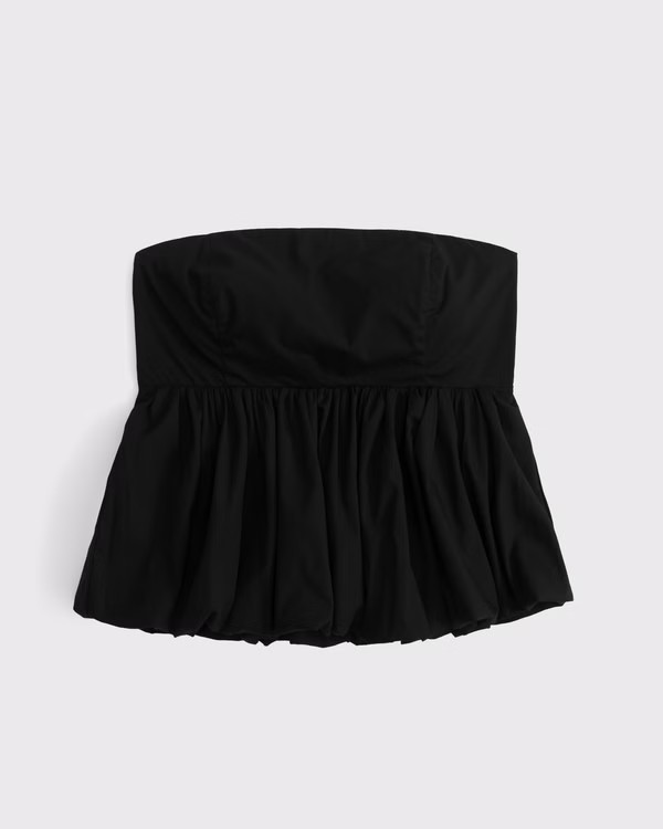 Women's Strapless Bubble Hem Top | Women's Tops | Abercrombie.com | Abercrombie & Fitch (US)