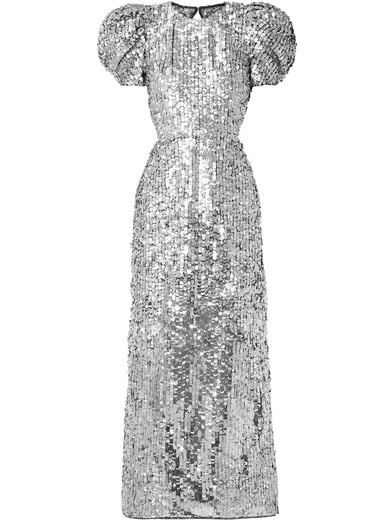 Carolina Herrera - Open-back Sequined Tulle Gown - Silver | NET-A-PORTER (US)