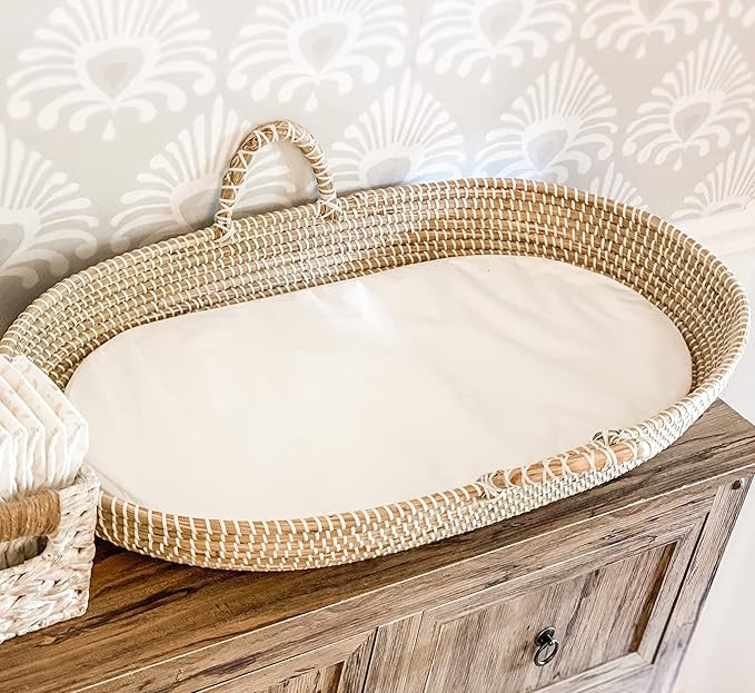 Seagrass Baby Changing Basket with Waterproof Pad | Portable Diaper Changing Topper for Dresser o... | Amazon (US)