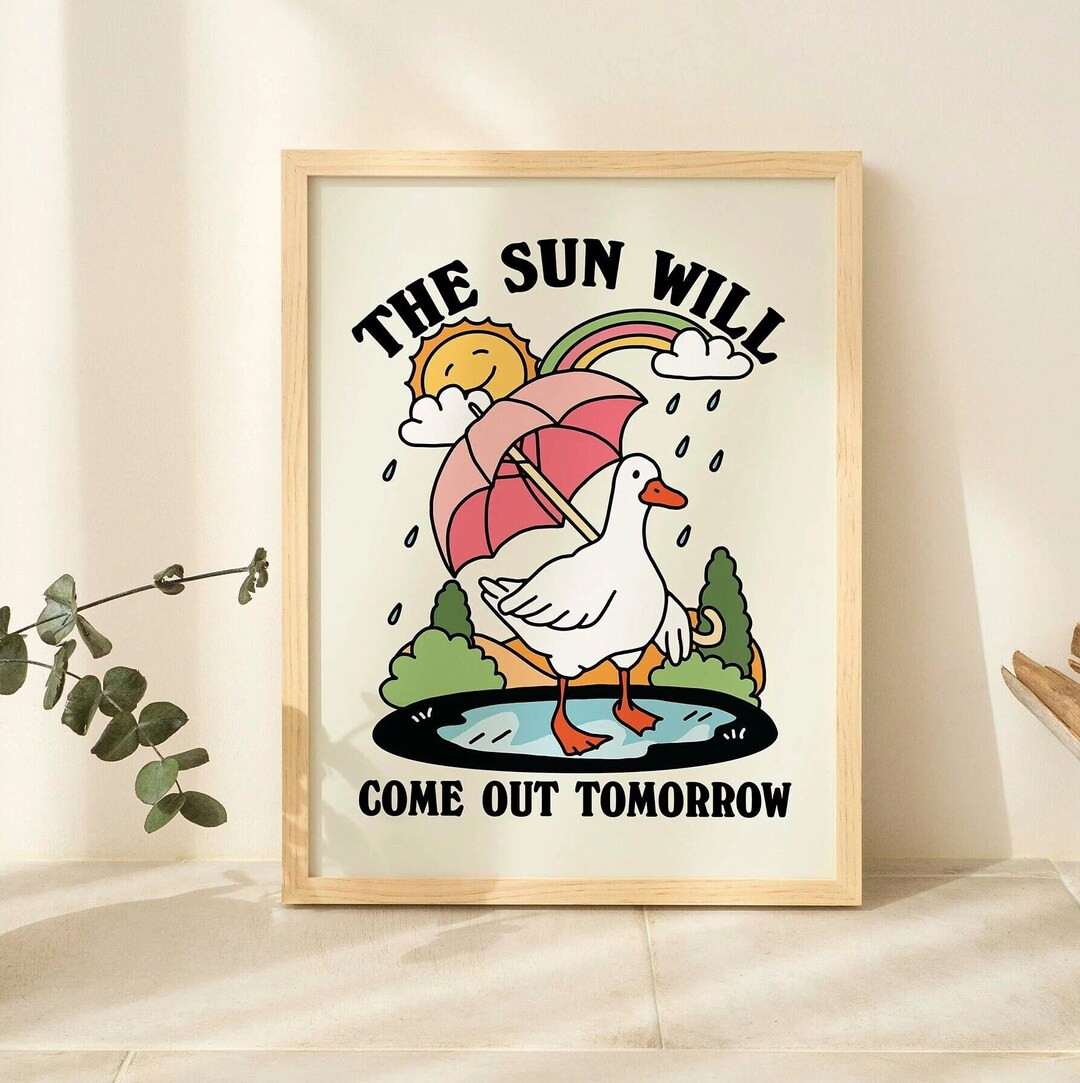 FRAMED Cute Goose Wall Print, Self Care Illustration, Cute Classroom Kids Poster, Nursery Therapi... | Etsy (US)