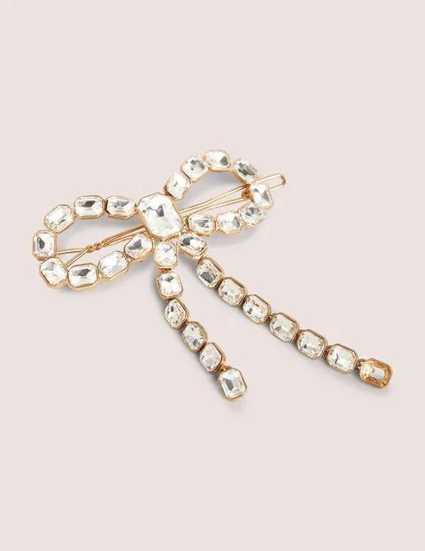 Jewel Bow Large Hair Slide - Clear | Boden US | Boden (US)