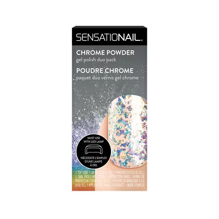 Sensationail Chrome Powder & Top Coat Iridescent Flake 0.25 fl oz | Walmart (US)