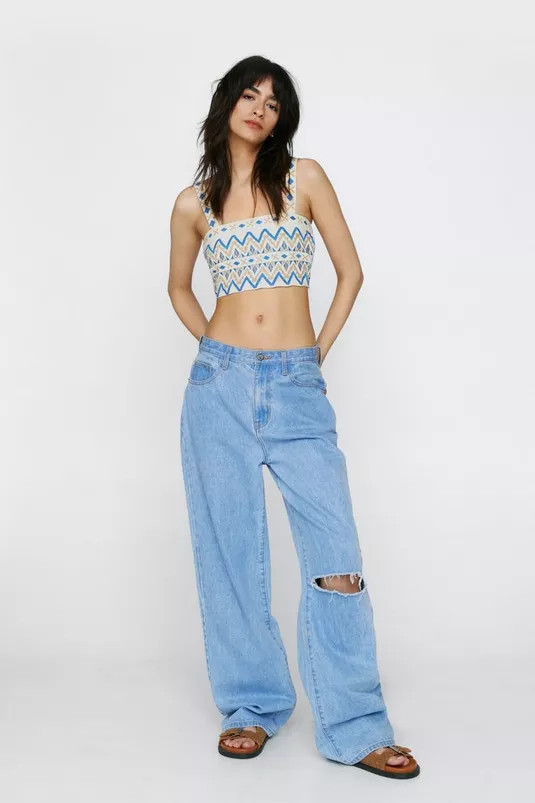 Aztec Print Strappy Crop Top | NastyGal (UK, IE)