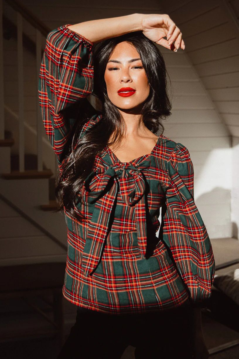 Margo Top in Green Plaid | Ivy City Co