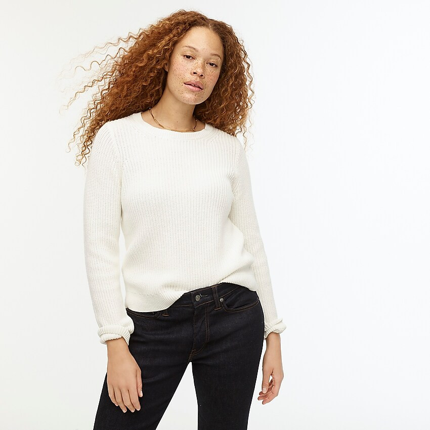 Fisherman crewneck sweater in cotton-cashmere | J. Crew US