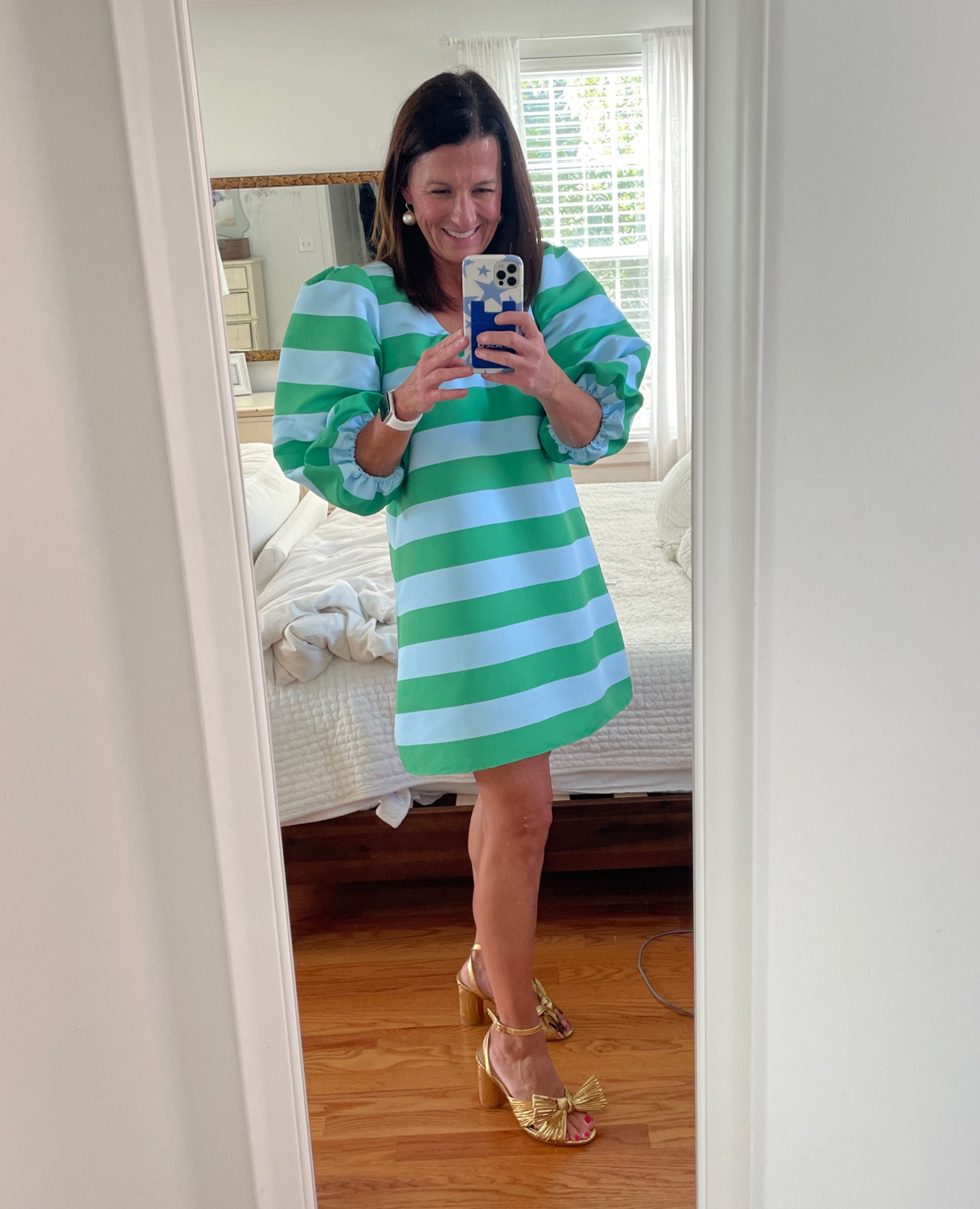 Headed to a wedding tonight! Feeling bright and cheery in my new dress! ☀️Shoes thanks to Molly who ordered some for herself but were a smidge too big 😆 and some earrings I picked up from Anthro awhile ago. Linking a similar pair!

#LTKOver40 #LTKWedding #LTKSeasonal