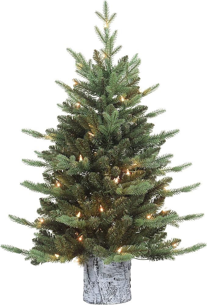 Puleo International Pre-Lit 3' Potted Artificial Christmas Tree with 50 Lights, Green | Amazon (US)