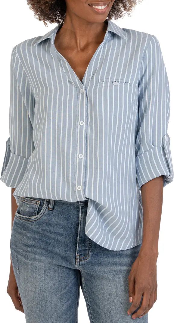 KUT from the Kloth Stripe Textured Button-Up Shirt | Nordstrom | Nordstrom