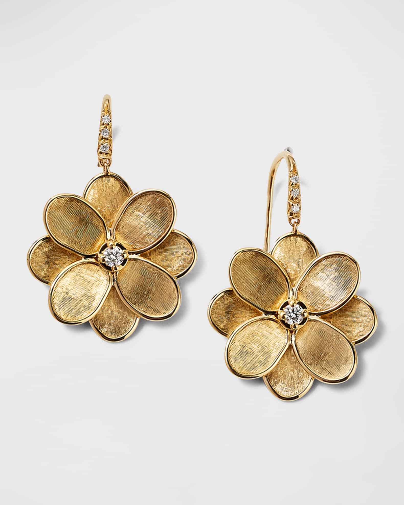 Petali 18K Flower Drop Earrings with Diamonds | Neiman Marcus