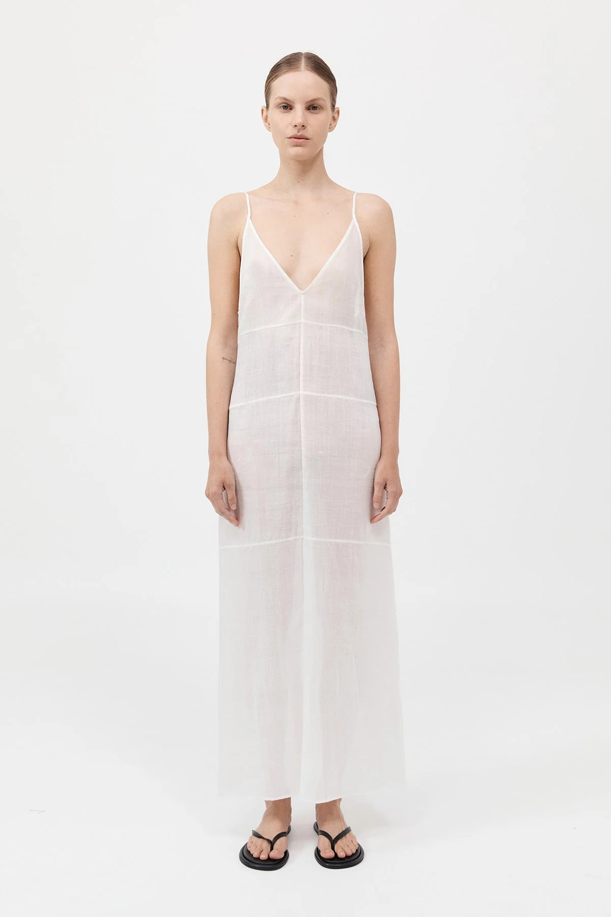 Semi Sheer Patchwork Dress - Salt | St. Agni (US, UK, EU)