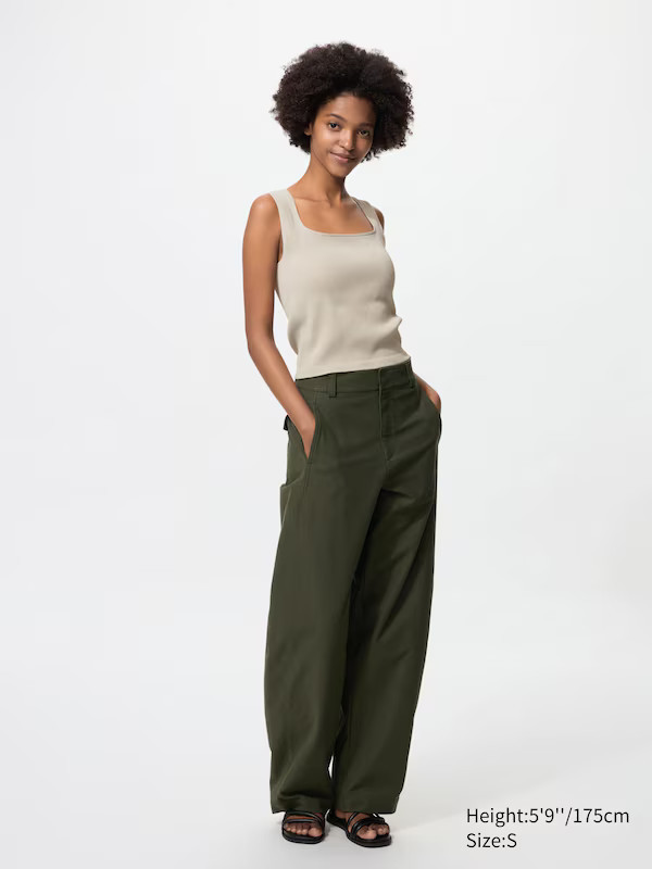 Ribbed Square Neck Sleeveless Bra Top | UNIQLO (UK)