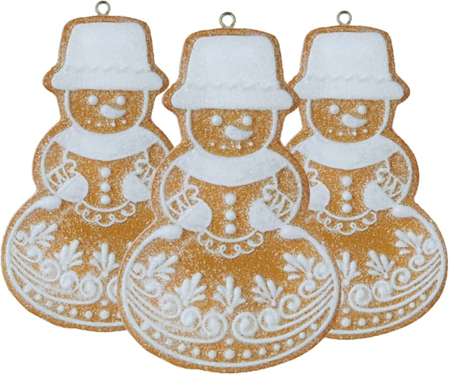 Vintage Gingerbread Snowman Christmas Ornament Set, Cute Holiday Hanging Ornaments for Tree or Wr... | Amazon (US)