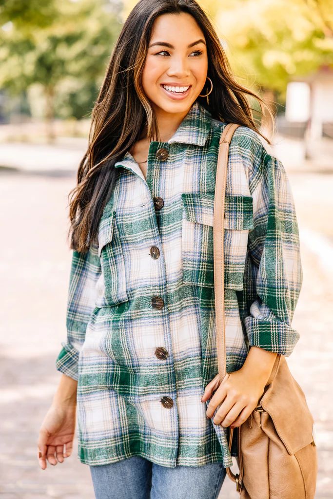 Looking Out For You Green Plaid Shacket | The Mint Julep Boutique