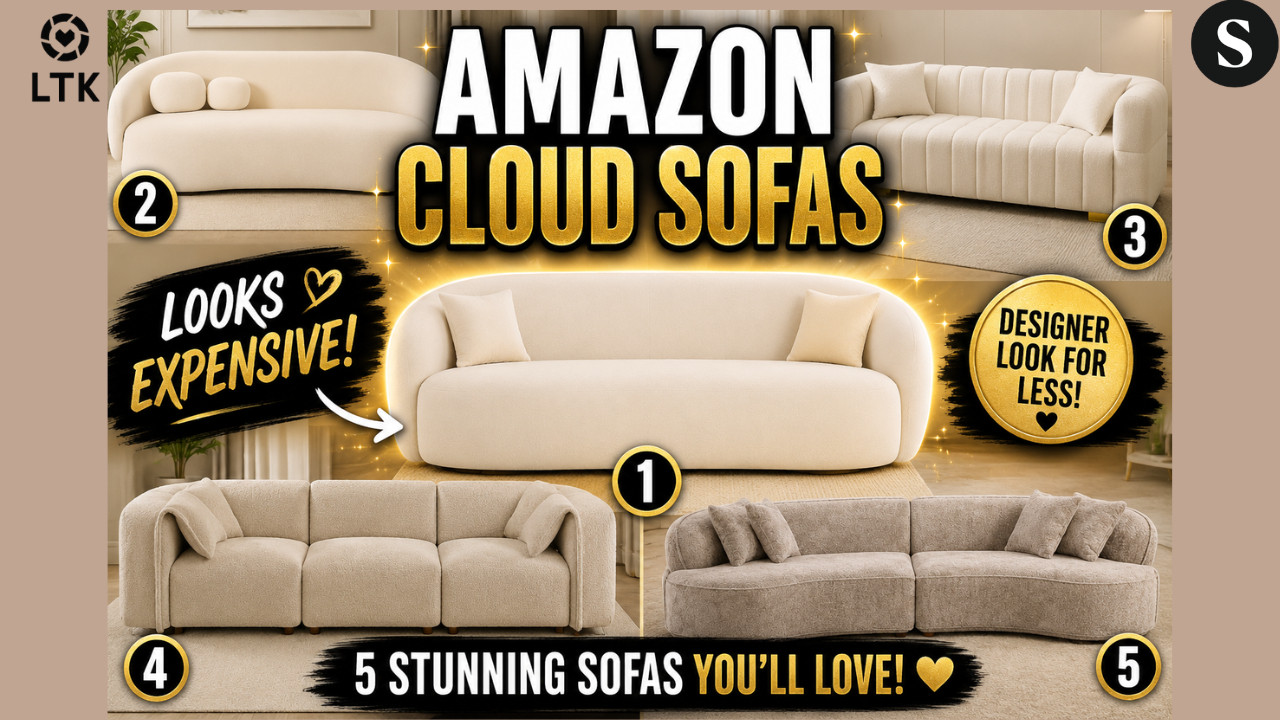 5 Amazon Sofas That Look Like Designer Furniture | Cloud Couches & Curved Sofas Under Luxury Budget

Looking for a designer-inspired sofa without the designer price tag? In today's Amazon furniture roundup, I'm sharing 5 stunning sofas that bring luxury, comfort, and modern style to your living room.
From oversized cloud couches to elegant curved sofas and modular sectionals, these Amazon finds look far more expensive than they actually are. Whether you're decorating a cozy apartment, upgrading your living room, or creating a high-end aesthetic on a budget, these sofas are definitely worth seeing.
✨ Featured Sofas: ✔️ TOV Furniture Circe Textured Velvet Sofa ✔️ 90.94" Cloud Boucle Sofa ✔️ Merax 96" Boucle Modular Sectional ✔️ 82" Curved Boucle Sofa with Metal Legs ✔️ 114" Curved Modular Sectional Sofa

Shop all of today's finds below and follow me for more affordable luxury home decor inspiration.





🛍️Amazon Storefront:
https://amzn.to/4eYmGMP





🛍️ShopMy:
https://shopmy.us/shop/collections/5923673





🛍️LTK: 





#AmazonHomeFinds
#AmazonFurniture
#CloudSofa
#LuxuryLivingRoom
#BoucleSofa
#CurvedSofa
#LivingRoomDecor
#InteriorDesign
#HomeDecorInspo
#NeutralHomeDecor
#ModernFurniture
#AffordableLuxury
#AmazonFinds
#HomeStyling
#JoyceMichelleOfficial


amazon sofa, amazon cloud sofa, boucle sofa amazon, curved sofa amazon, luxury sofa ideas, living room furniture, designer look furniture, cloud couch amazon, modular sectional sofa, modern sofa ideas, neutral living room decor, oversized sofa, apartment furniture, affordable luxury furniture, cream sofa, boucle sectional, amazon home finds, living room makeover, cozy living room, contemporary sofa
 

 #LTKdayinmylife #LTKOver40 #LTKHome