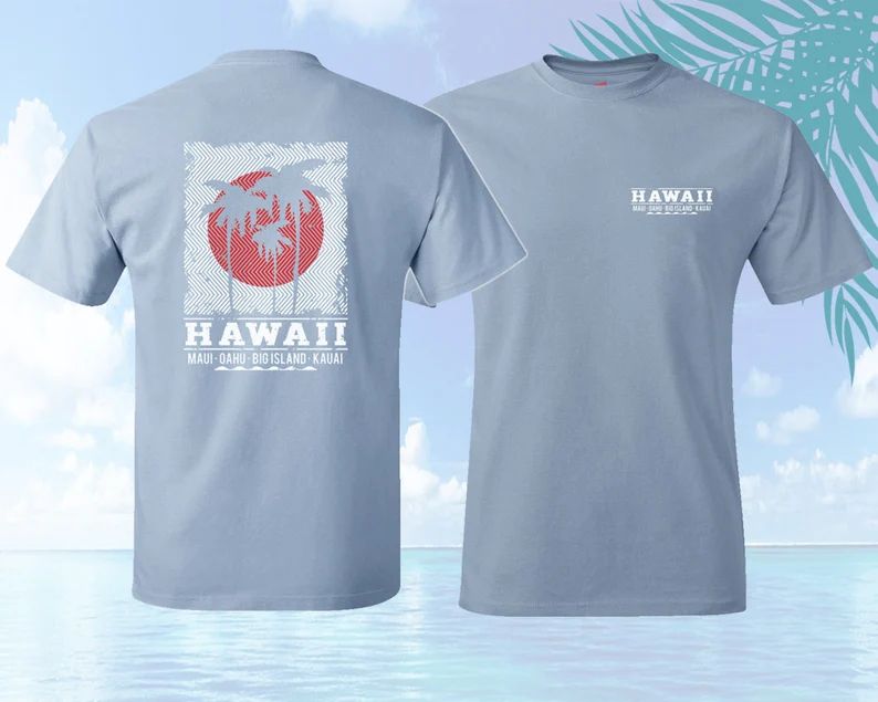 Mens Hawaii Palm Sun T-shirt T-shirt Mens Hawaiian Shirt Hawaiian T-shirt Maui, Oahu, Kauai, Big ... | Etsy (US)