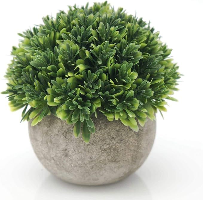 Velener Artificial Boxwood Faux Plant Indoor- Topiary Small Desk Plant Decor for Bedroom Office C... | Amazon (US)