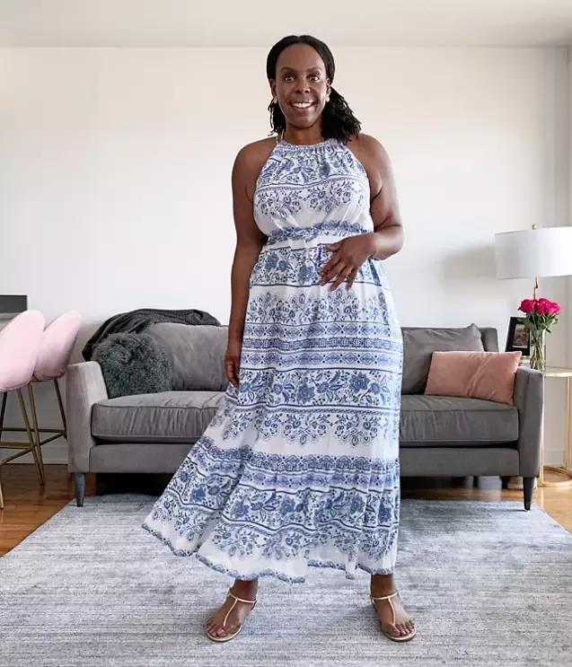 LOFT Plus Garden Halter Maxi Dress curated on LTK