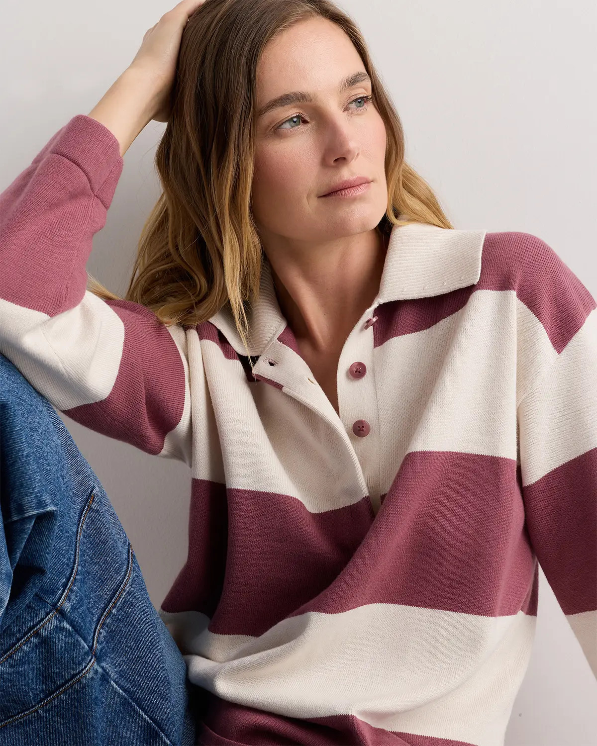 Cotton Cashmere Rugby Polo Sweater | Quince