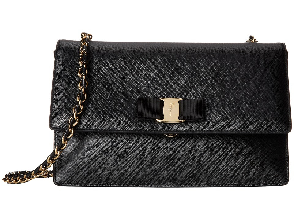 Salvatore Ferragamo - Ginny (Medium) (Nero 1) Cross Body Handbags | Zappos