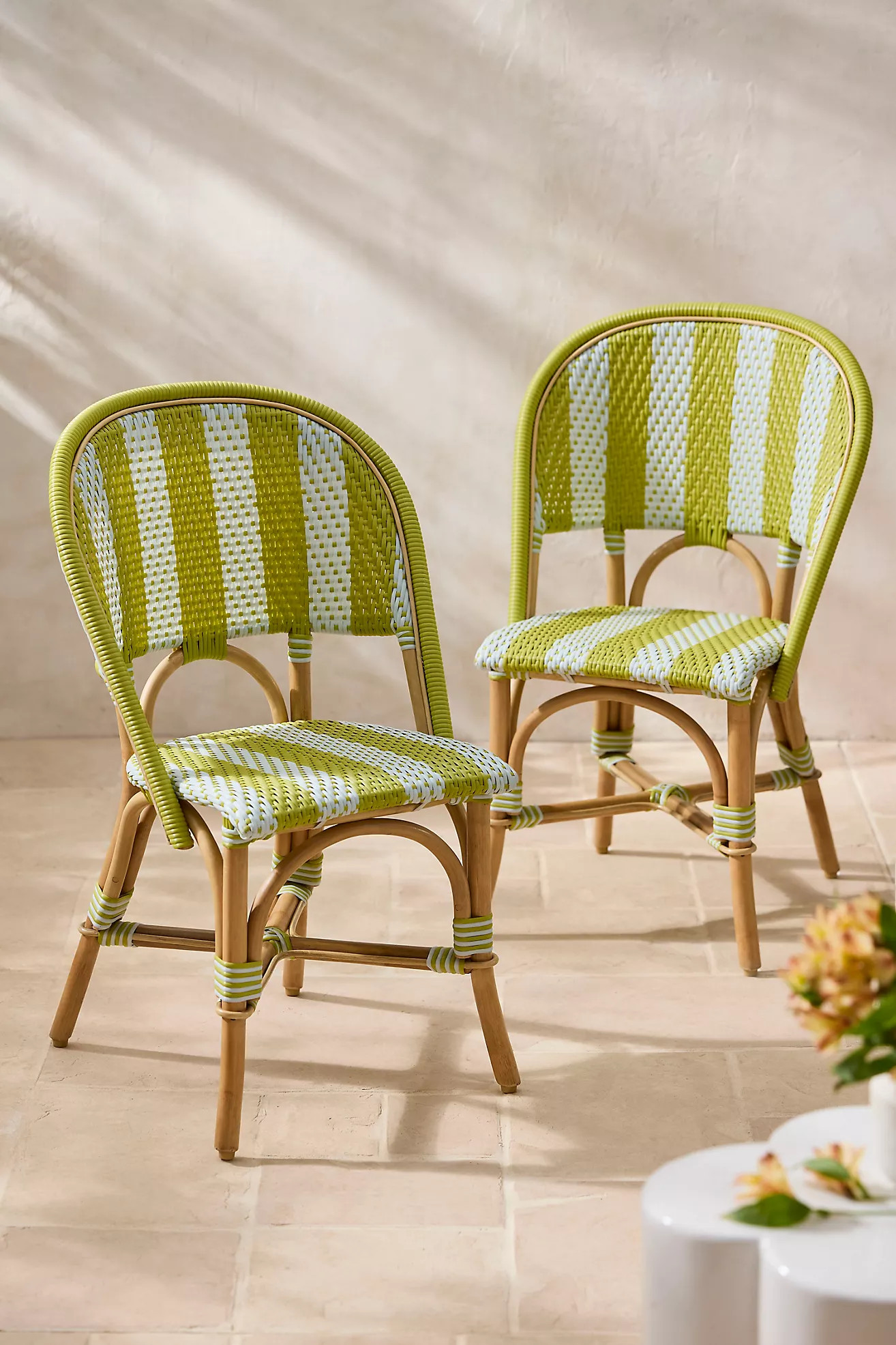 Striped Woven Indoor/Outdoor Bistro Chairs, Set of 2 | Anthropologie (US)