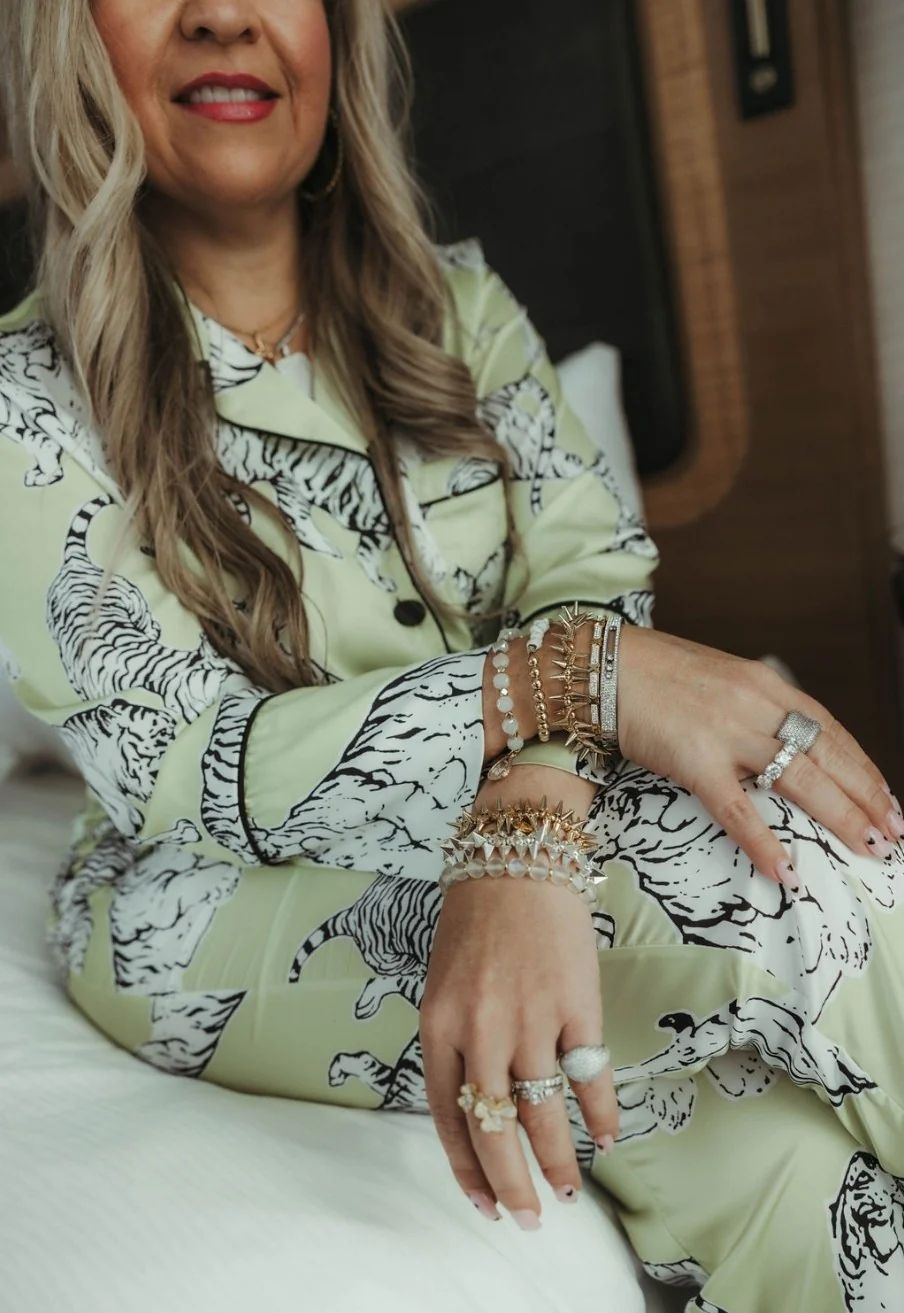 Slumber Party Chartreuse Luxe Pajama Set | KC Chic Designs