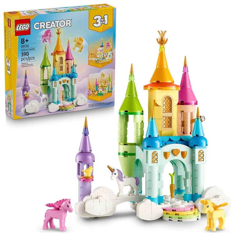 LEGO Creator 3 in 1 Unicorn Castle Building Toy for Kids - Unicorn Toy Trio for Girls & Boys, Age... | Amazon (US)