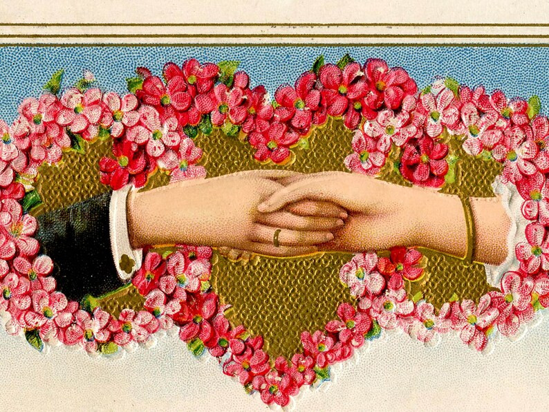 Frame TV Art File, Frame TV Art, St Patrick's Day, Victorian Handshake Vintage Valentine, Hearts,... | Etsy (US)