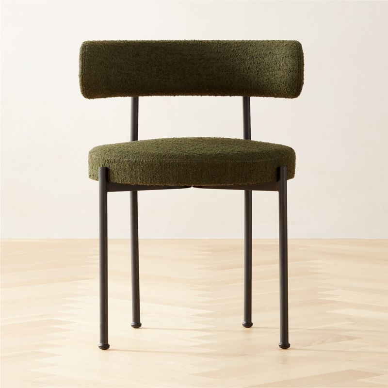 Inesse Boucle Green Modern Dining Chair | CB2 | CB2