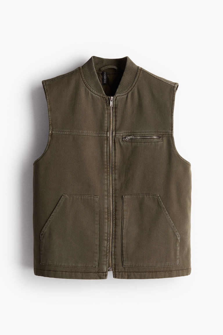 H & M - Twill Utility Vest - Green | H&M (US + CA)