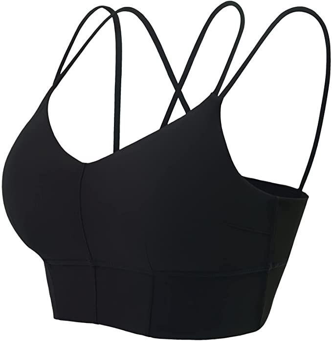 MotoRun Padded Strappy Sports Bras for Women Criss Cross Back Medium Support Workout Running Yoga... | Amazon (US)