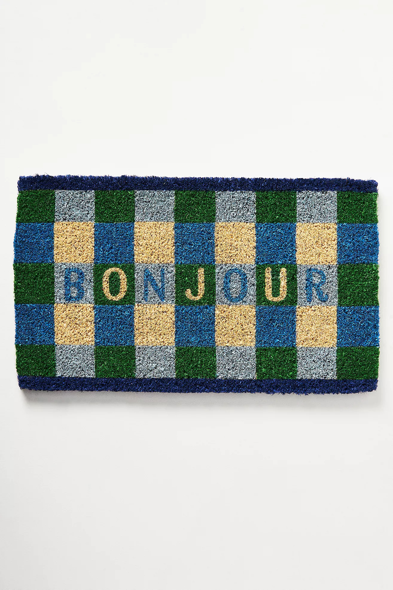 Bonjour Gingham Doormat | Anthropologie (US)