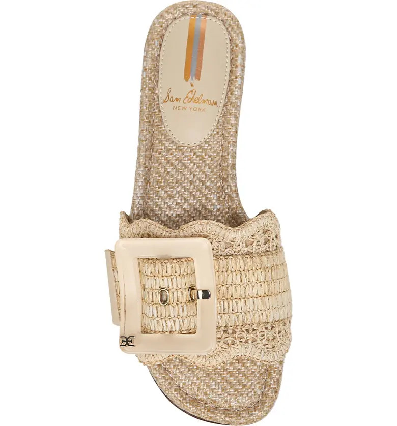 Bambi Raffia Buckle Slide Sandal (Women) | Nordstrom