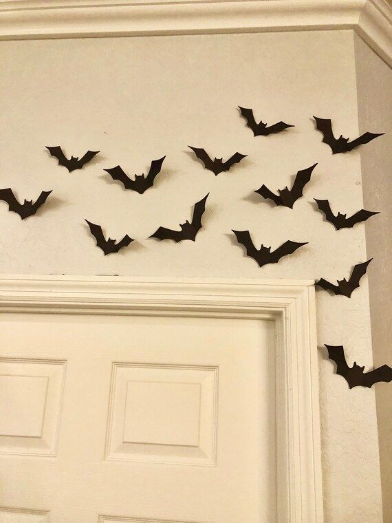 Black Bats, Halloween Bats, Wall Bats, Card stock Bats, Cut-outs, Halloween Wall Decorations, Pap... | Etsy (US)