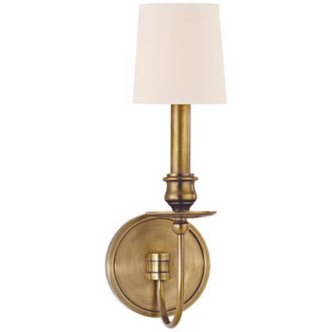 Cohasset 14" High  Aged Brass Wall Sconce - #Y6341 | Lamps Plus | Lamps Plus