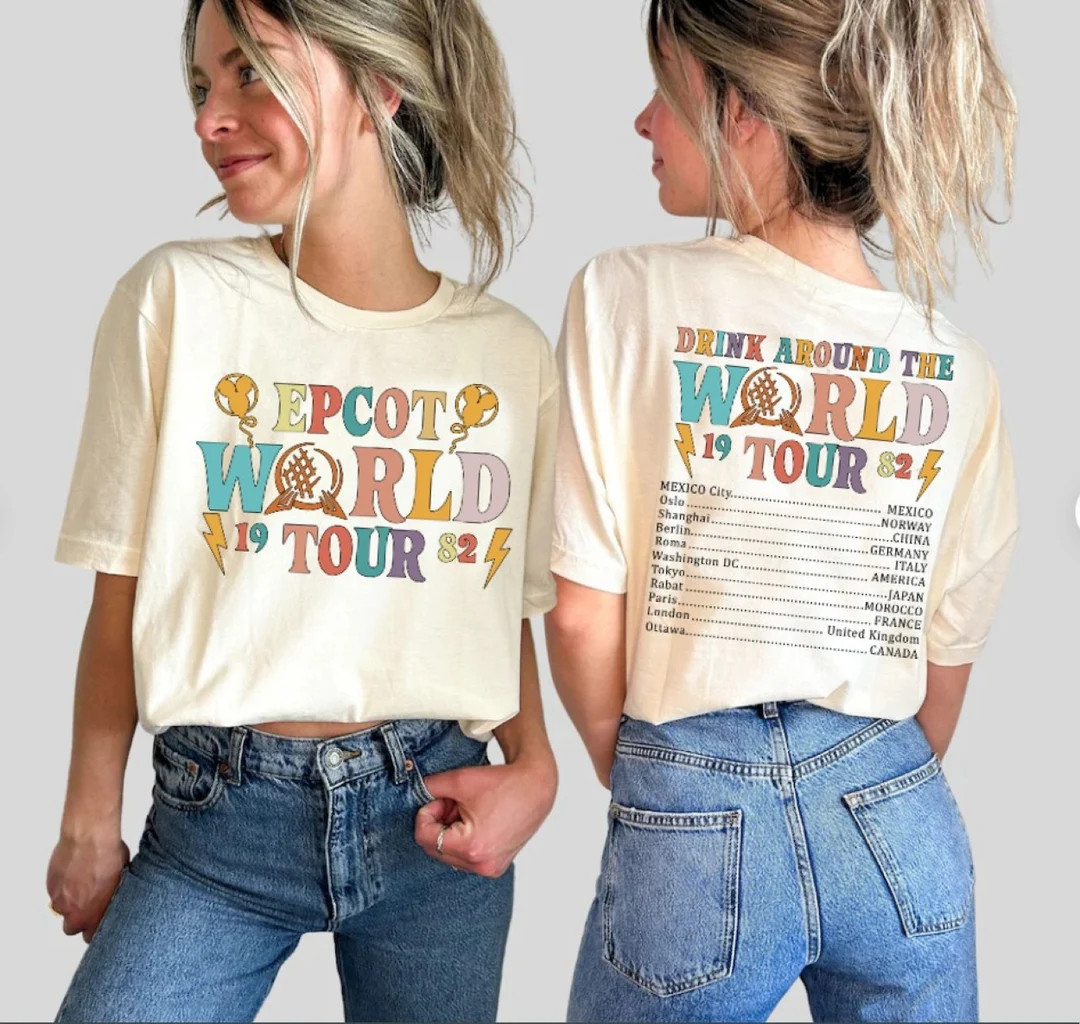 Disney Epcot World Tour Shirt, Retro Disney Epcot Shirt, Mickey and Friends, Epcot Center 1982 Sh... | Etsy (US)