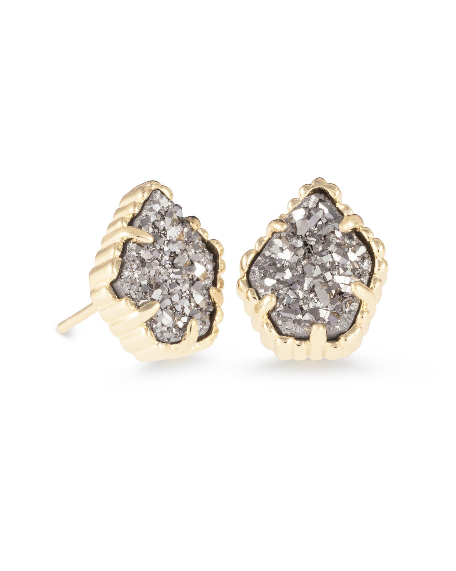 Tessa Stud Earrings in Platinum Drusy | Kendra Scott