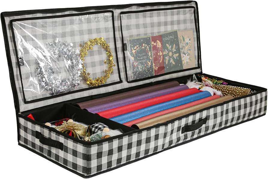 Phedrew Wrapping Paper Storage Container – Fits up to 40" Rolls - Underbed Gift Wrap Organizer ... | Amazon (US)