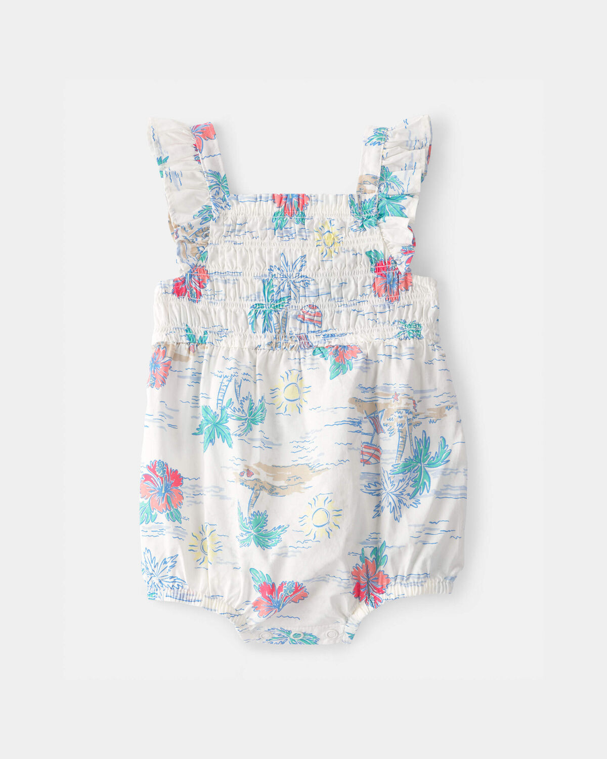 Baby Girl Tropical Beach Sleeveless Romper - Ivory/Green | Carter's Inc